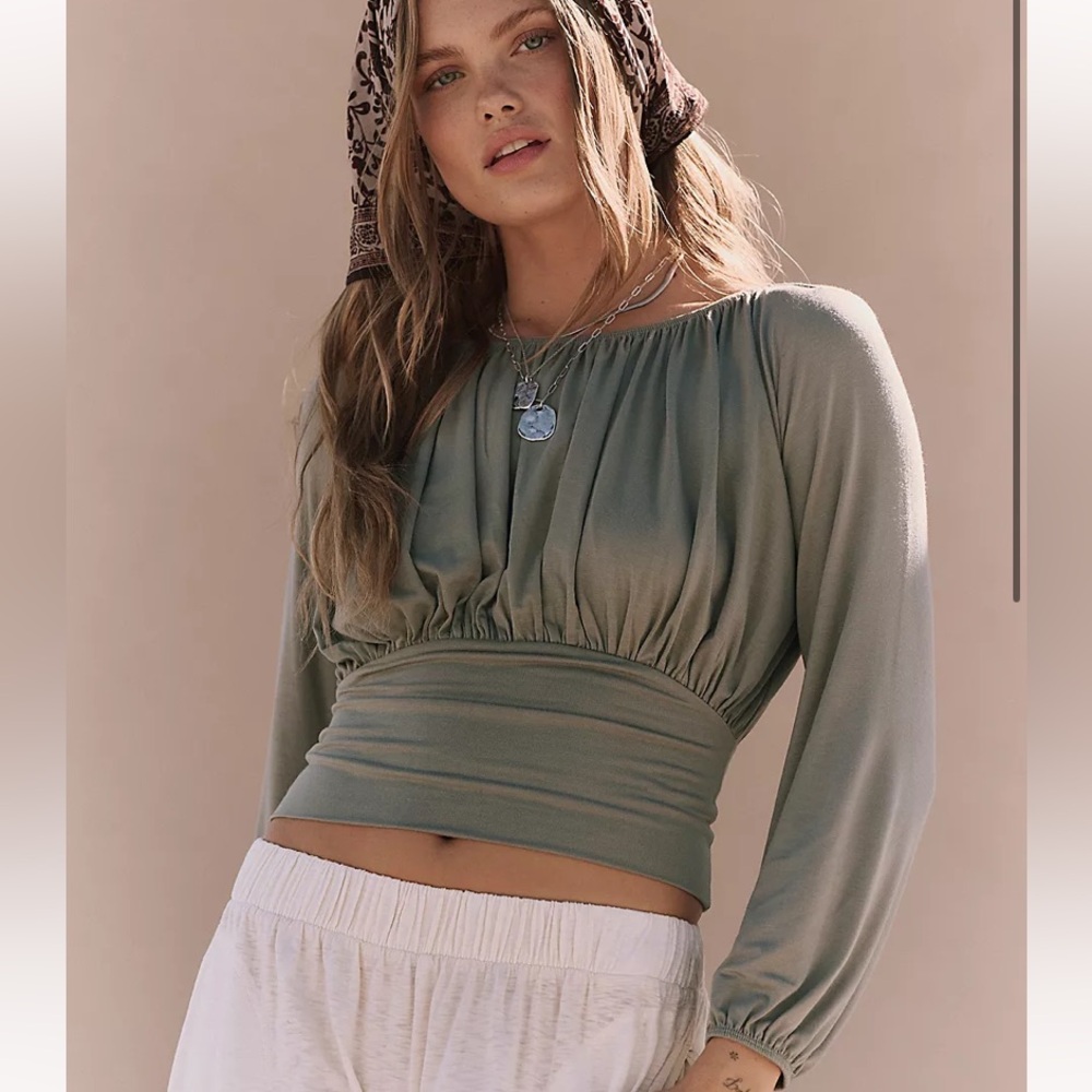 Free People Daphne Top in Green